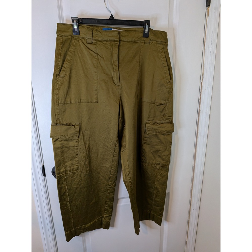 Old Navy Extra High-Rise Cargo Pants Olive Green Straight Leg Womens 16 Utility